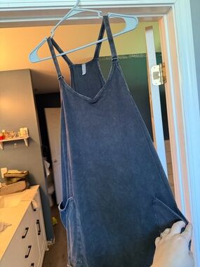 Free people Washed Black hot shot dress with Pockets